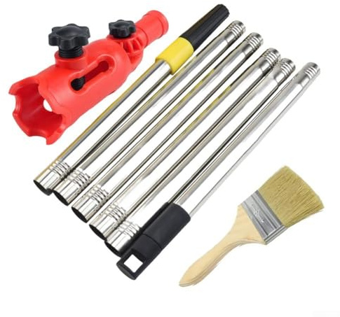 Rullo telescopico da 1 7 m con supporto multi-angolo, pennello, progettato per raggiungere soffitti alti, pareti e angoli con 6 sezioni di estensione