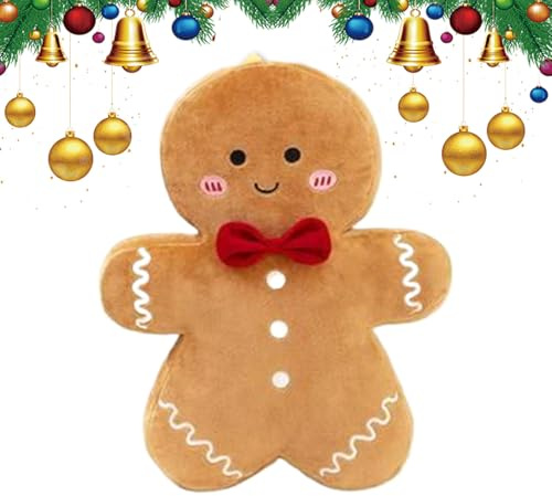 Duvcoywae Peluche De Jengibre | Muñeco De Jengibre Peluche para Interiores - Cojín Decorativo Navideño 35Cm para Bandejas por Niveles Sofá Sala Dormitorio Fiestas