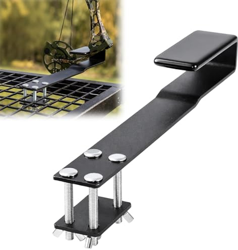 Otoolling Tree Stand Bow Hanger Hunting Holder with Detachable Anti Slip Protective Cover Hunting Accessories for Compound Bow Stand Accessories with 4 Fixing Bolts
