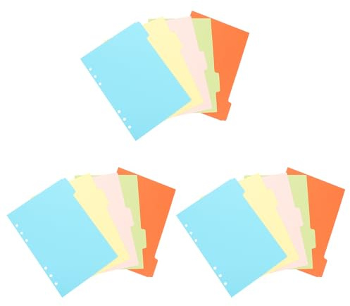 KAILIKETIY Divisori Indice A5 Colorati Linguette per Raccoglitori, Set 15 Pezzi per Ufficio e Casa, Divisori Sostituibili per Quaderni, Cartelle e Documenti Organizzati