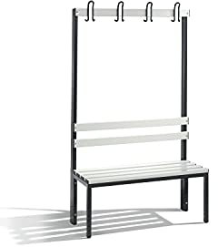 C + P Möbelsysteme C+P | Umkleidebank Basic | einseitig | Kunststoffleisten | Länge 1000 mm | lichtgrau