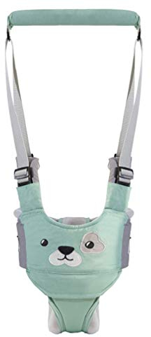 Felly Lauflernhilfe Gehhilfe für Baby, Atmungsaktiv Stehen Gehen Lernen Helfer Walker für Kinder, Kleinkind Fuß Assistent, Verstellbar mit Sicherheitsverschluss Walker Sicherheitsleinen (grün)