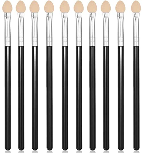 10 Pièces éponge Fard à Paupières Pinceaux,Applicateur Ombre à Paupières Pinceau Mince Brosse de Maquillage,Pinceau pour les Yeux, Outil de Maquillage Professionnel