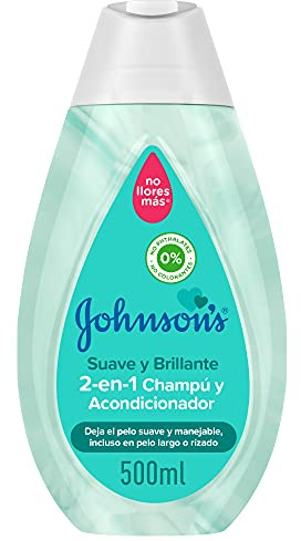 Johnson's Baby Soft & Shiny 2in1 Shampoo e Balsamo, Shampoo bambini con balsamo per un'idratazione extra, Formula Non Più Lacrime per una detersione delicata, Senza solfati e coloranti, 500 ml