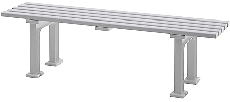 PROREGAL Gartenbank Kuba | 3-Sitzer | Weiß | HxBxT 42x150x37cm | Witterungs- & UV-beständiger Kunststoff | Parkbank Sitzbank Außenbereich Garten Balkon Terrasse