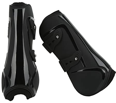 gernie Pferdegamaschen, 1 Paar Schützende Fliegengamaschen, Sport-Medizin-Gamaschen, Neopren-Stützgamaschen mit Weichem Futter, Beinbandagen, (Schwarze Vorderbeine M 227x401x85mm)