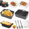 Air Fryer Accessories, Set of 10 for Ninja Air Fryer AF300UK AF400UK AF451UK /Tower T17088/Salter/Cookwise,Including Reusable Silicone Air Fryer Liner&Air Fryer Rack&Bread Pan&Mini Cake Mold (Grey)