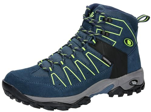 Brütting Mount Pinos High Bottes de Trekking pour Homme, Bleu Marine/Citron, 44 EU, Marine Citron., 44 EU
