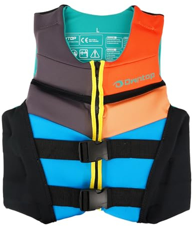 Owntop Buoyancy Aid Teens Kids, Adjustable Junior Swim Vest Unisex, Buoyancy Vest with Dual Safety Buckles for Swimming, Kayaking, Fishing, Sailing, SUP (Multicolor,M)