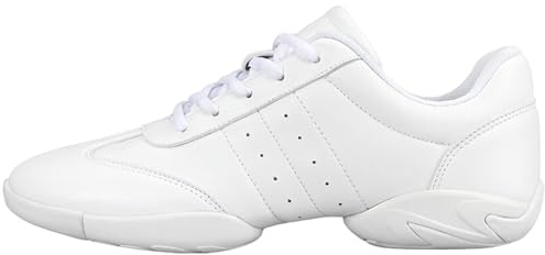 Mädchen Cheerleading Schuhe Geteilte Sohle Cheerleading Schuhe Wettbewerb Tennis Sneakers Atmungsaktiv Super Light White Cheer Schuhe für Frauen Sport Training Tennis Sneakers Weiß 36