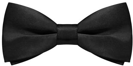 LJBFNN Bow Ties for Boys Pre-tied Boys Bow Tie Adjustable Kids Bow Tie Solid Color Bowtie for Graduation/Party/School/Casual (black)
