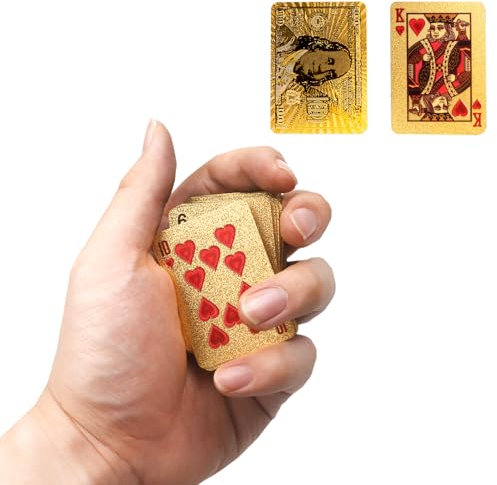 DIUDIU CAT Mini-Spielkarten mit Goldfolie, Kartendeck für Jugendliche und Erwachsene, wasserdichte Reise-Pokerkarten, ideal für Partys und Spiele