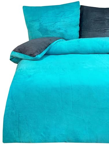 Leonado Vicenti Bettwäsche Teddy Plüsch 135x200 4 TLG Cashmere Touch kuschelig warme Winter Wendebettwäsche