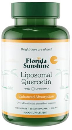 Florida Sunshine Quercetina Liposomiale - 120 Capsule (250mg) | Supporto immunitario | Antiossidante | Anti-infiammatorio | Sollievo dalle allergie | Salute cardiovascolare | Alta assorbimento | Formu