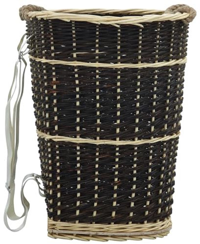 Juroupi Firewood Backpack with Carrying Belts 50x44x58 cm Natural Willow,Fireplace & Wood Stove Accessories,Log Racks & Carriers-286974