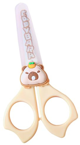 Pour, Ciseaux Pour,Cartoon Capybara Sécurité Ciseaux Avec Pointe Ronde | Accessoires De Scrapbooking À Découper, Outils D'artisanat À L'école Primaire Avec Une Poignée Antidéra