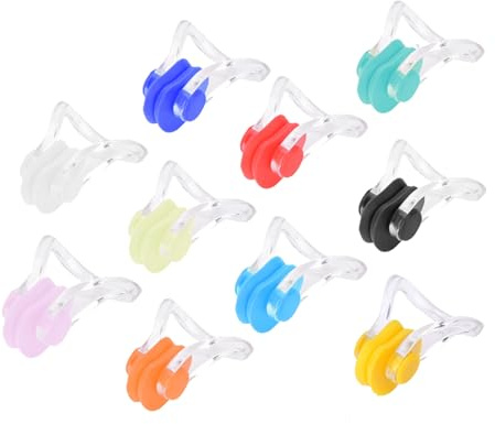 Agatige Clip del Naso in Silicone da 20 Pezzi, 10 Colori Clip di Naso da Nuoto Impermeabile Mantiene Forniture per Attrezzature da Bagno a Secco per Bambini e Adulti