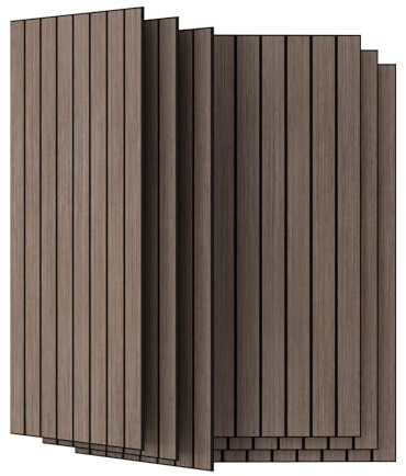 UMIACOUSTICS 6 Pcs 47.2 x 23.6 Inches Acoustic Panel, Decorative Sound Absorbing Wall Panel for Office,Home Theater,Studio,Natural-Walnut