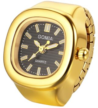 OIDEA Reloj de Anillo con Correa Elástica: Reloj Cuadrado Analógico de Cuarzo para Mujer con Escala de Barras Correa Elástica Ajustable - para Enfermeras Trabajo y Uso Diario