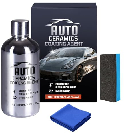 Sigillatura in ceramica per auto, 100 ml, lucidante liquido, con panno in microfibra, per auto, camion, SUV, moto, cerchioni esterni