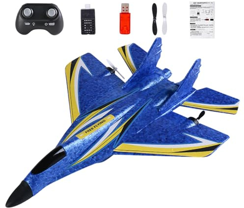Genérico Control Remoto De Avión - Avión RC De 29x20,5x6,5 Cm con Luces LED De Colores, Impermeable De Doble Motor | Juguete Teledirigido De 2,4 GHz, De Aprendizaje Estable del RC para Prin