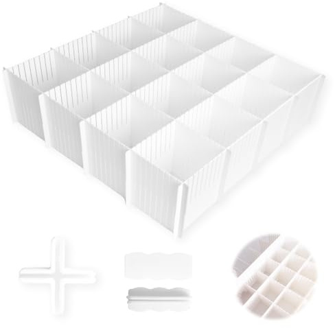 Trukafie 10 separatori per cassetti, 38 x 11 cm, organizer per cassetti, divisori regolabili, per cucina, ufficio, camera da letto, biancheria intima, calzini cosmetici