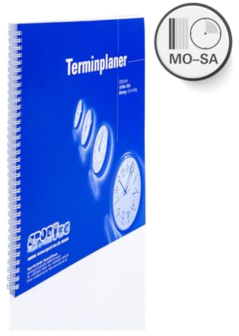 Sport-Tec Terminplaner, 2 Spalten, 15-Min.-Takt, Montag - Samstag, 30x30 cm