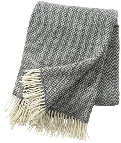 KLIPPAN Premium: Creme-graue Wolldeck