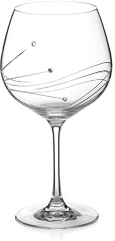 DIAMANTE Swarovski Gin Glass Copa 'Glasgow' Single - Hand Cut Design Crystal Glass in Gift Packaging