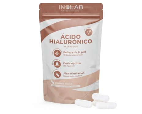 INOLAB | Acido Ialuronico Puro ad Alto Assorbimento 20-50 kDa | Integratore per Pelle e Articolazioni | Capsule Gastroresistenti ad Alta Assimilazione I integrazione di 30 giorni