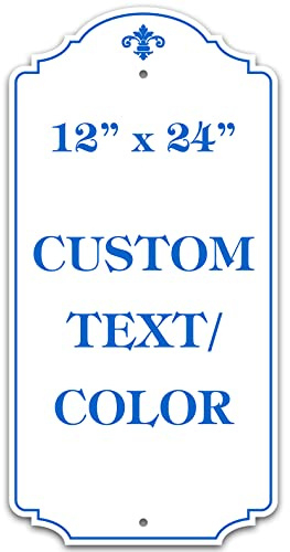 Custom Sign, Customized for Outdoor/Indoor Use, Personalized Designer Style Sign, 12x24 Inch, 24 Colors, Rust-Free Thick AlumaBond - Made by: My Sign Center, USA (Florolex II - Contour)