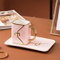 MVSR Tassen Untertassen Set Cappuccino Tassen Handtasche Styling Kaffeetassen Porzellantasse Keramische Teetasse mit Löffel, 310ml (Rosa)