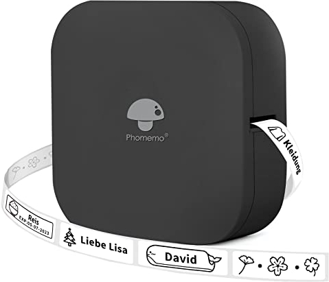 COLORWING Q30 Bluetooth Etikettendrucker, Beschriftungsgerät Selbstklebend Kompatibel Mit Ios Android, Tragbarer Mini Etikettiergerät FüR Zuhause BüRo Schule Etikettierung (Schwarz)