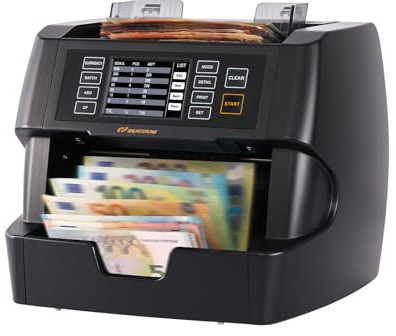 NUCOUN VC-3 Banknotenzähler,Geldzählmaschine,CIS/UV/IR/MG/MT-Fälschungserkennung,Drucker aktiviert,Geldzähler