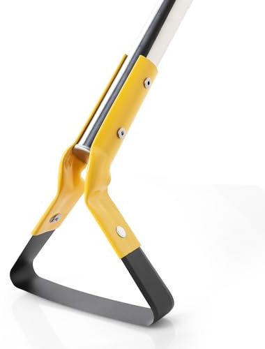 Yocada Hoe Garden Tool Hoe 61” Long Handle Stainless Steel Hoe Heavy Duty for Weeding Grass Roots Cutting Soil Loosening Ditching and Sowing Gardening