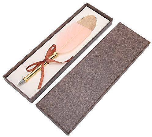 ANKROYU Federstift, Schreibkiel, Kalligraphie-Schreibtintenstift, Feder-Kalligraphie-Stift, Feder-Füllfederhalter, handgefertigter Federkiel für Schreibwaren