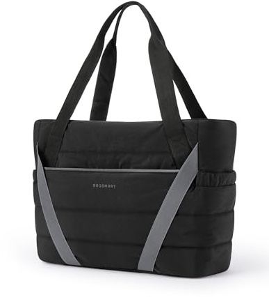 bagsmart Bolsa de yoga para mujer, bolso acolchado con correa para esterilla, varios bolsillos para viajes, fitness y compras
