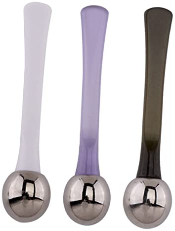 COLLBATH Bâton De Massage Yeux Et Cuillère à Crème Visage 3 Pièces Blanc, Vert Foncé, Transparent Outil Cosmétique Pour Soins Personnels Et Salon De Beauté