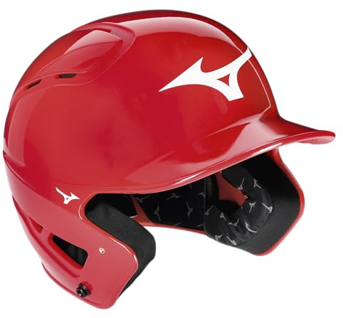 Mizuno Mens B6 Baseball Batting Helmet - Solid Color, Glossy Red, Small/Medium