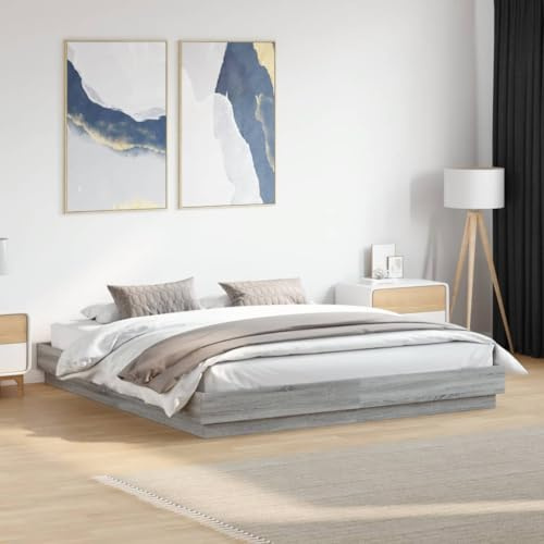 CIOURSTO Base de Marco de Cama Doble: Base de Cama King Size con Listones de Madera Contrachapada Muebles de Dormitorio Cómodos (200 x 200 cm)