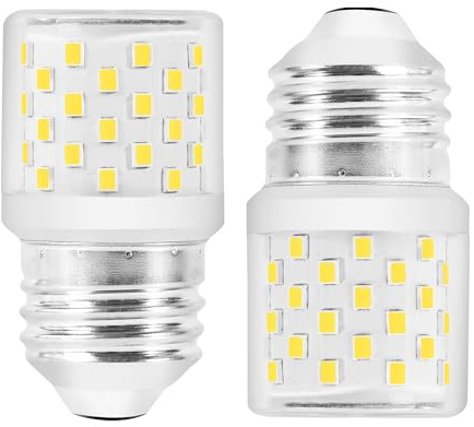 Bonping E26 E27 LED Bulb 5W, AC 80V-265V Wide Voltage LED Corn Light, 500LM 6000K Daylight Screw Bulb, Wide Voltage Stability for Wall Sconces, Workspaces - 2 Pack