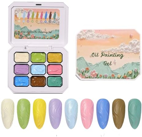 Patting Gel 9-Färgers Gradient Högpigmenterad | Ljusa Färger Gradient Effekt Målar Gel För Embossing Tryck Stämpling Tjejer Nybörjare Hemmasalong