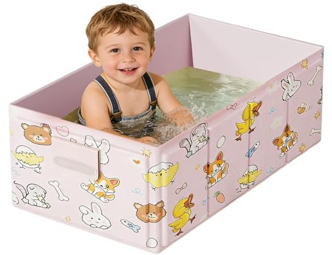 Bañera Infantil Plegable Estable y Ahorradora de Espacio con Tapón de