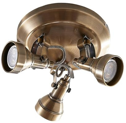 Lindby Ceiling Light Perseas dimmable (Antique, Vintage) in Bronze Made of Metal for e.g. Living Room & Dining (3 Light Sources GU10) from Ceiling lamp