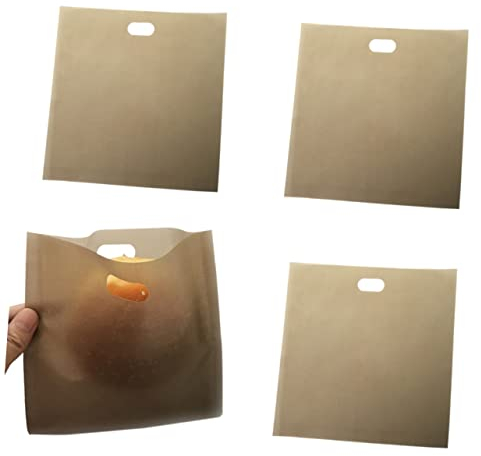 GLEAVI 4 Stück Mehrteiliges Antihaft Toasterbeutel Sandwichbeutel Toastie Tasche Wiederverwendbar Spülmaschinenfest Für Sandwiches Gebäck Pizza Snacks