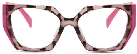 Occhiali da Lettura Gelato Cat Eye Donna,Supporti di Lettura Ultrasottili con Cerniera Occhiali Presbiopia con Anti Luce Blu Cerniera a Molla per Donna Uomo (Rosa, 1.00, x)