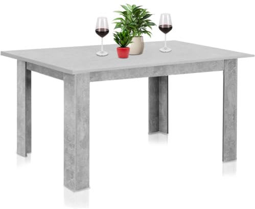 Shally Dogan Ausziehbarer Esstisch Grau von 90 x 60 cm bis 120 x 60 cm, modernes Design, ausziehbar, platzsparend, ideal für Esszimmer, Wohnzimmer, Küche, Inneneinrichtung, (Beton)