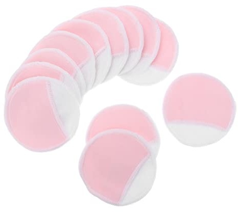 Healvian 12 Piezas Almohadillas Desmaquillantes Reutilizables de de Bambú Discos Suaves para Cuidado Facial y Removedor de Maquillaje Ecológicos Color Rosa