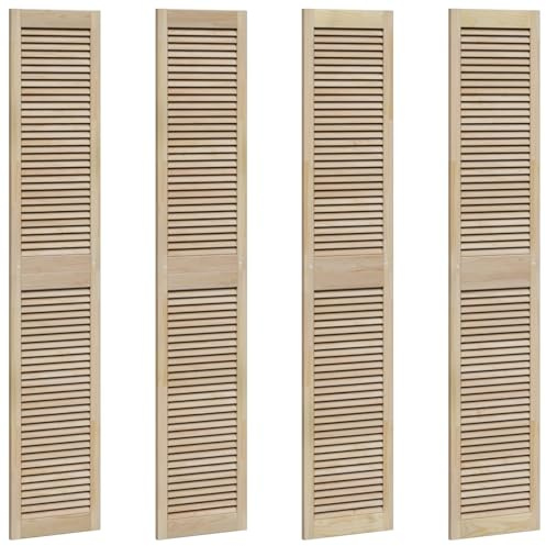 vidaXL Porta per Armadio con porta 4 pcs Naturale 201 x 2,1 x 39,5 cm, Armadio rettangolare moderno per camera, soluzione di stoccaggio elegante con finitura in pino, design minimalista