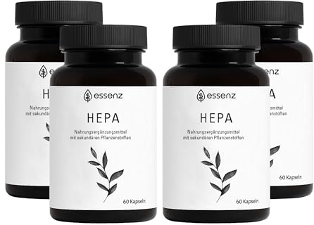 ESSENZ - Hepa Plus 4x60 Kapseln - Hochwertige Leber Kapseln mit Mariendistel Artischocke Löwenzahn. Natürliches Nahrungsergänzungsmittel zur Unterstützung der Lebergesundheit